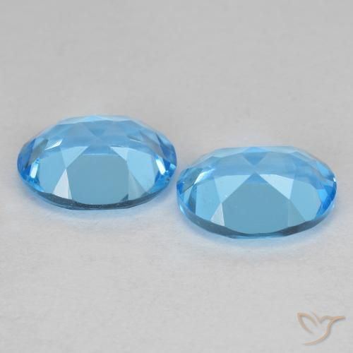 Topaz Gemstones in 9 x 7 mm (calibrated) Size for Sale, Topaz Stones in Swiss Blue Color
