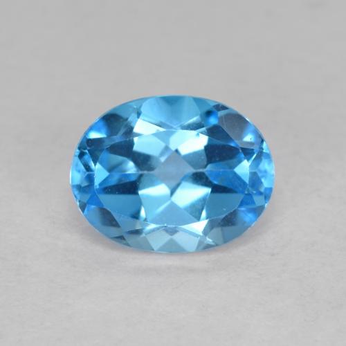 Medium Blue Топаз Камень - 2.4ct Фасетный Овал (ID: 582901)