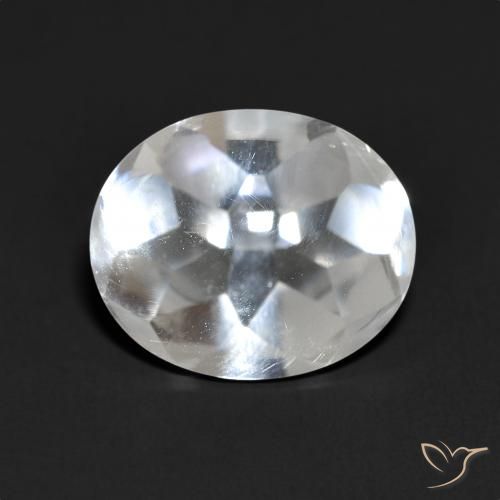 5.49 ct White Topaz, 12.1 x 10.1 mm Oval Buff Top From Brazil, Photo A