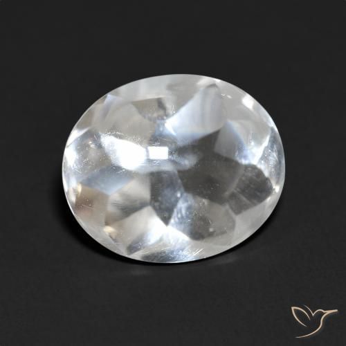 5.49 ct White Topaz Stone, Natural Topaz in Oval Buff-Top Shape for Sale