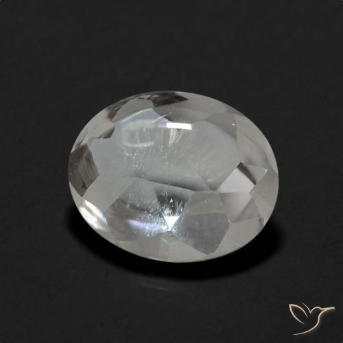 3.36 ct White Topaz Stone, Natural Topaz in Oval Buff-Top Shape for Sale