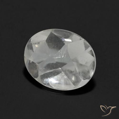 3.46 ct White Topaz Stone, Natural Topaz in Oval Buff-Top Shape for Sale