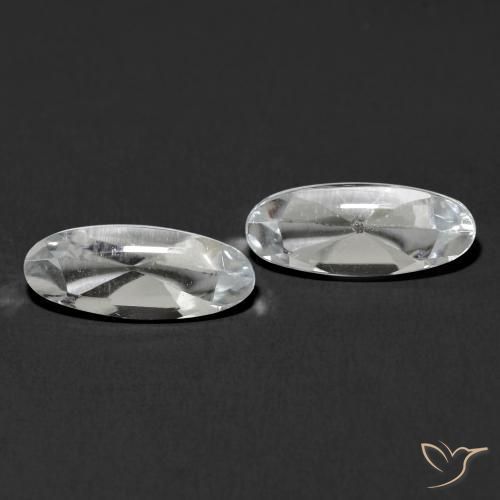 2.55 ctw White Topaz Stones, Natural Topaz in Oval Buff-Top Shape for Sale