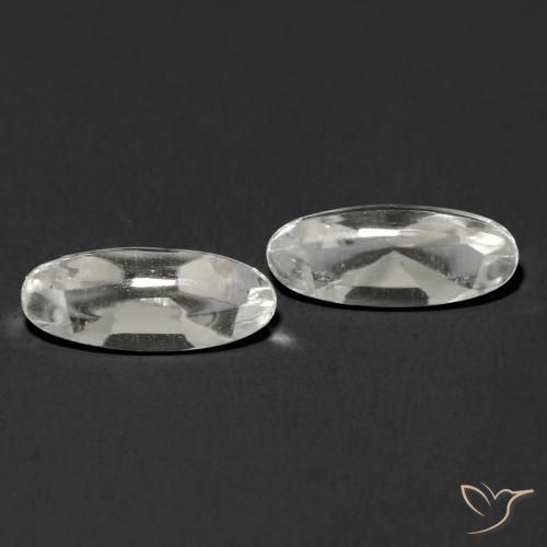 2.60 ctw White Topaz Stones, Natural Topaz in Oval Buff-Top Shape for Sale