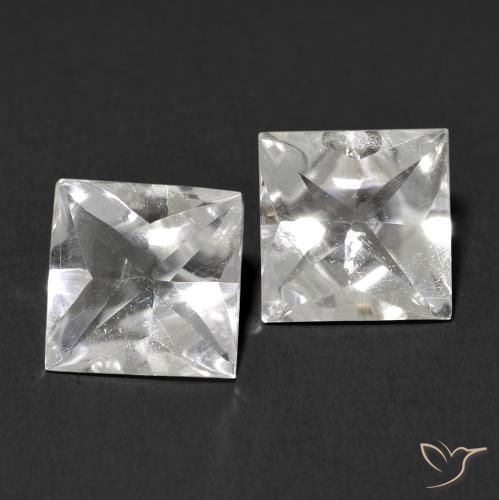 4.00ctw Natural White Topaz, Square, Transparent
