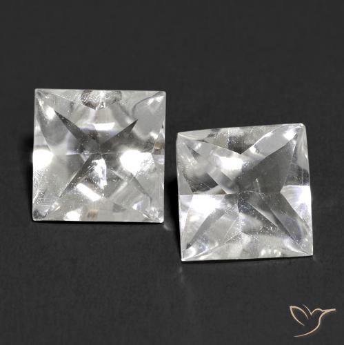 4.00 ctw White Topaz Stones, Natural Topaz in Square Buff-Top Shape for Sale