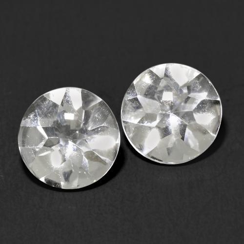 Blanc Topaze gemme - 1.1ct Buff-Top taille Ronde (ID: 585107)