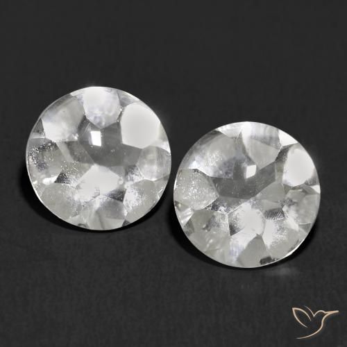 1.99 ctw White Topaz Stones, Natural Topaz in Round Buff-Top Shape for Sale