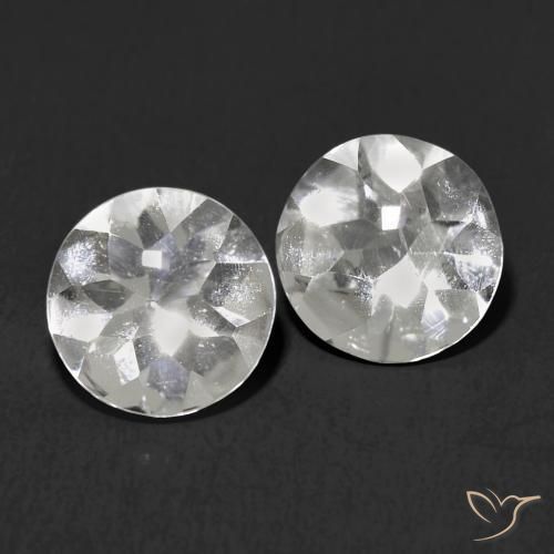 2.09 ctw White Topaz Stones, Natural Topaz in Round Buff-Top Shape for Sale