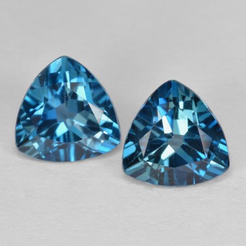 London Blue Topaz Gem - 0.9ct Trillion Facet (ID: 585621)