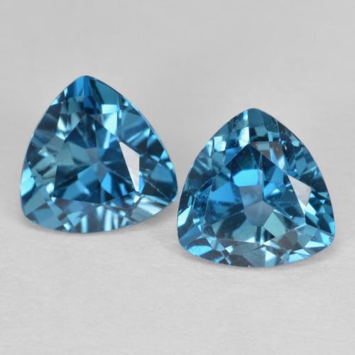 Blue Topaz Gem - 0.9ct Trillion Facet (ID: 585623)