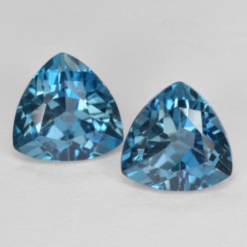 Blu London Topazio Gem - 1ct Sfaccettatura trilliant (ID: 585627)