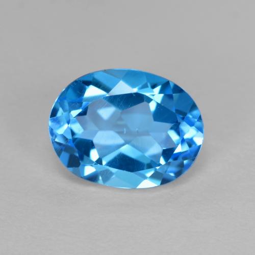 Deep Baby Blue Топаз Камень - 2.4ct Фасетный Овал (ID: 585668)