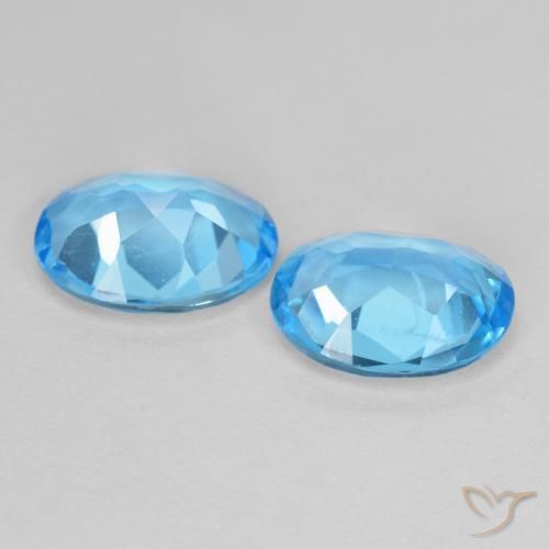 Topaz Gemstones in 9 x 7 mm (calibrated) Size for Sale, Topaz Stones in Sky Blue Color