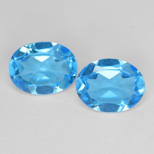 Intense Blue Topaz Gem - 2ct Oval Facet (ID: 585674)