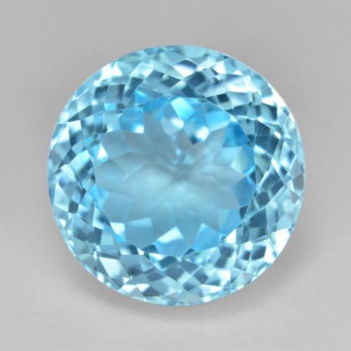 瑞士蓝 黄玉 Gem - 21.2ct 圆形切面 (ID: 586455)
