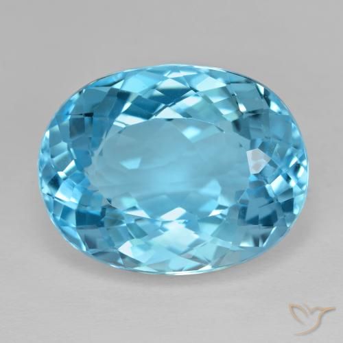 21.25ct Natural Swiss Blue Topaz, Oval, VS