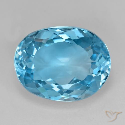 19.96ct Natural Swiss Blue Topaz, Oval, VS