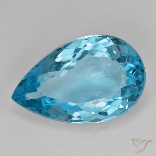21.08ct Natural Swiss Blue Topaz, Pear Shape, VS