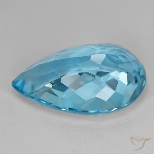 Topaz Gemstone in 21.9 x 14 mm Size for Sale, Topaz Stone in Swiss Blue Color
