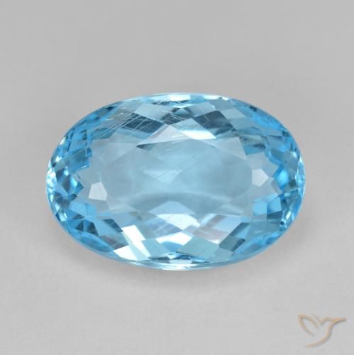11.58ct Natural Swiss Blue Topaz, Oval, VS