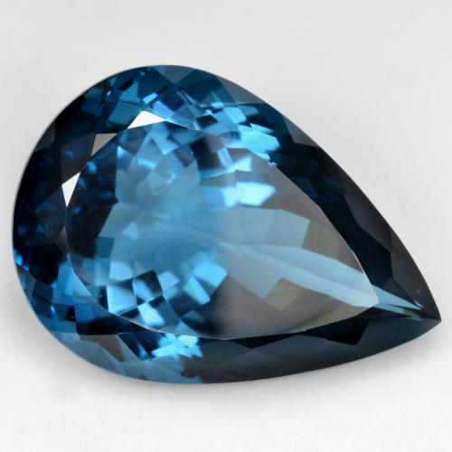 Blu London Topazio Gem - 47.4ct Sfaccettatura a pera (ID: 587557)