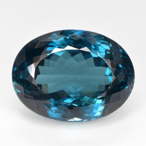 London Blue Topaz Gem - 31.5ct Oval Facet (ID: 587696)