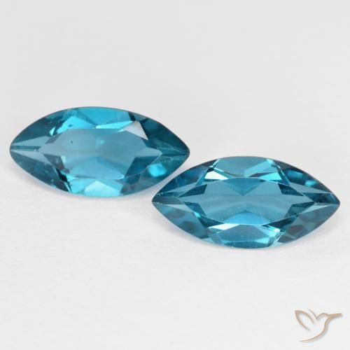 2.34 ct London Blue Topaz, 9.7 x 4.9 mm Marquise Cut From Brazil, Photo A