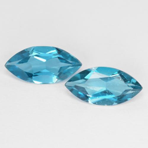 Deep Aqua Topaz Gem - 1.1ct Marquise Facet (ID: 588885)