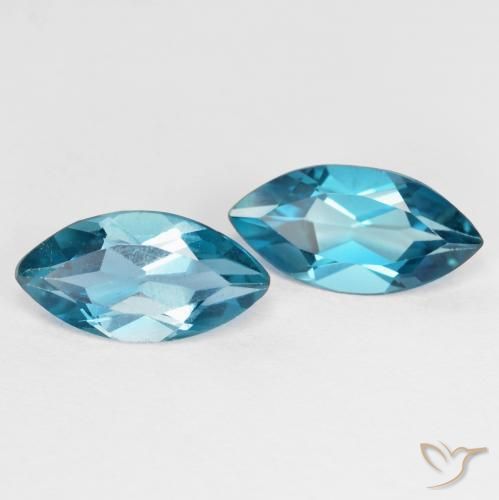 2.23 ctw Blue Topaz Stones, Natural Topaz in Marquise Facet Shape for Sale