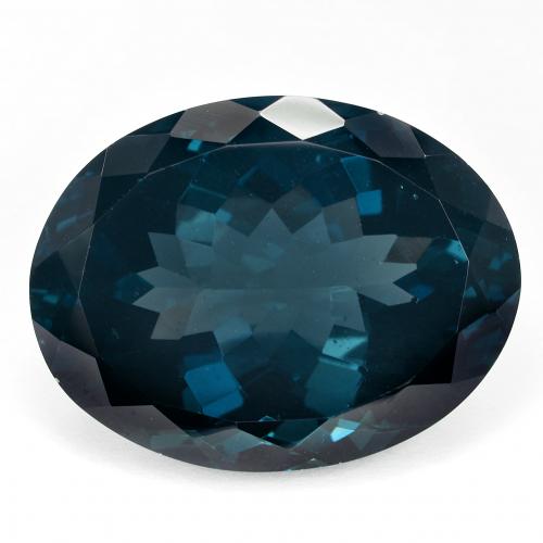 Темно-синий Топаз Камень - 42.8ct Фасетный Овал (ID: 589484)