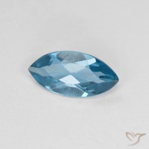 1.09 ct Blue Topaz Stone, Natural Topaz in Marquise Facet Shape for Sale