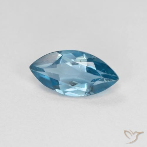 1.26 ct Blue Topaz Stone, Natural Topaz in Marquise Facet Shape for Sale