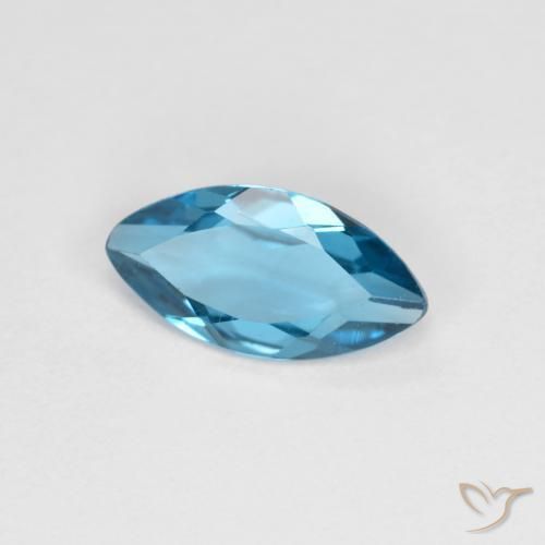 1.02 ct Blue Topaz Stone, Natural Topaz in Marquise Facet Shape for Sale