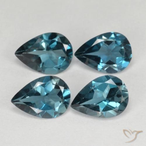 Лондон-Блю Топаз Камень - 0.7ct Фасетная Груша (ID: 591535)