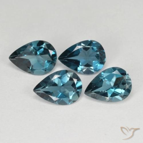 2.79 ctw Blue Topaz Stones, Natural Topaz in Pear Facet Shape for Sale