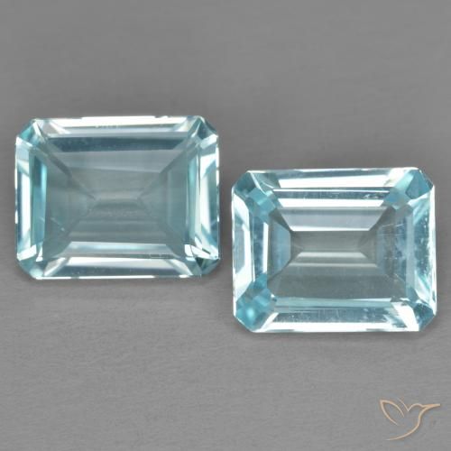 7.49ctw Natural Sky Blue Topaz, Emerald Cut, VS