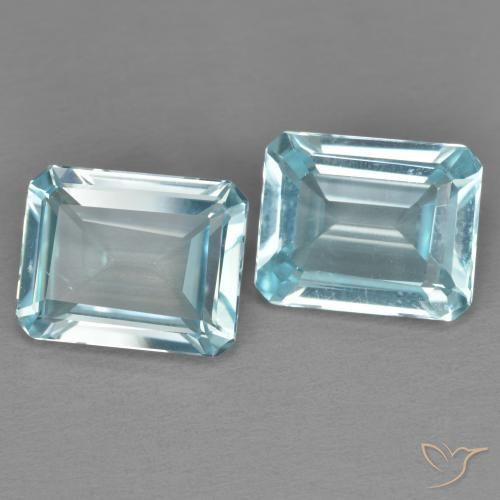 7.49 ctw Blue Topaz Stones, Natural Topaz in Octagon Step Cut Shape for Sale