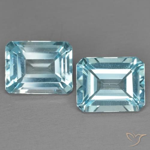 7.39ctw Natural Sky Blue Topaz, Emerald Cut, VS