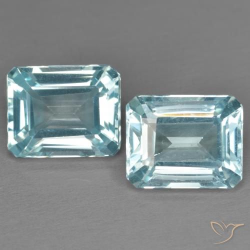 8.32ctw Natural Sky Blue Topaz, Emerald Cut, VS