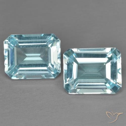 7.43 ct Sky Blue Topaz, 10.1 x 8 mm Octagon Cut From Brazil, Photo A