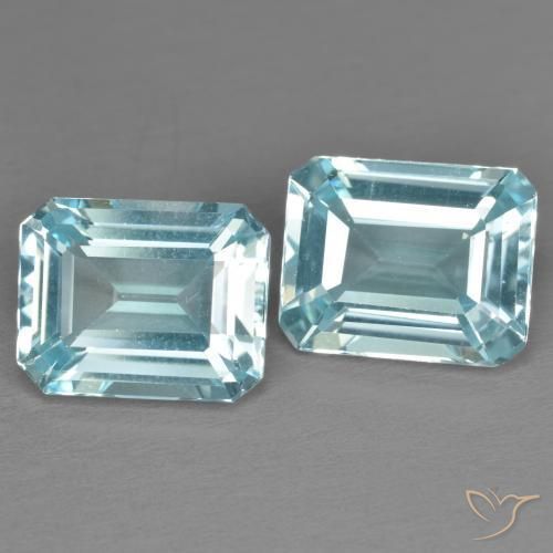 7.43 ctw Blue Topaz Stones, Natural Topaz in Octagon Step Cut Shape for Sale