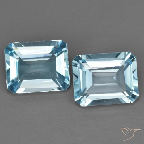 7.75ctw Natural Sky Blue Topaz, Emerald Cut, VVS-VS