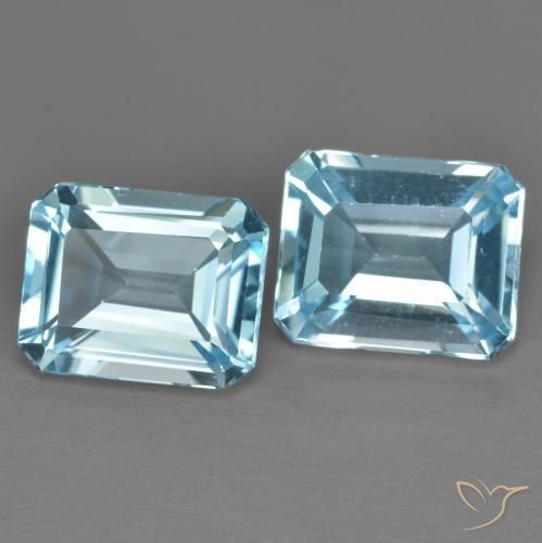 8.15 ctw Blue Topaz Stones, Natural Topaz in Octagon Step Cut Shape for Sale