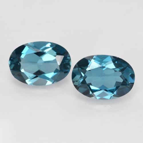 Лондон-Блю Топаз Камень - 0.9ct Фасетный Овал (ID: 598875)