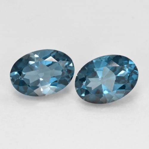Лондон-Блю Топаз Камень - 0.9ct Фасетный Овал (ID: 599348)