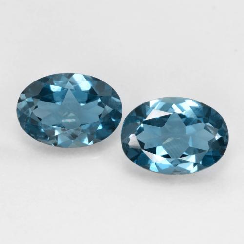 London Blue Topaz Gem - 0.9ct Oval Facet (ID: 599349)