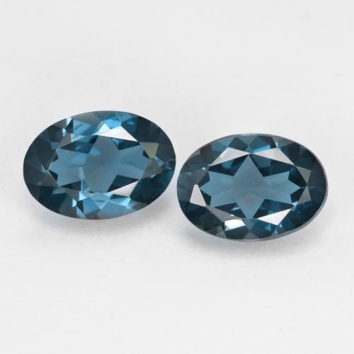 Bleu foncé Topaze gemme - 0.8ct Ovale facette (ID: 599353)