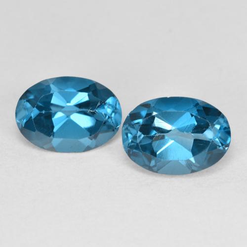 London Blue Topaz Gem - 1ct Oval Facet (ID: 599421)