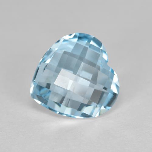 Celeste Topazio Gem - 2.8ct Scacchiera a cuore (a doppia faccia) (ID: 601543)